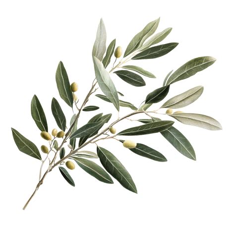 Thematic photo of an olive tree branch with leaves and small white flowers