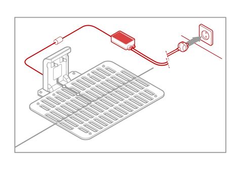 schéma s inštaláciou ohraničovacieho kábla robotickej kosačky