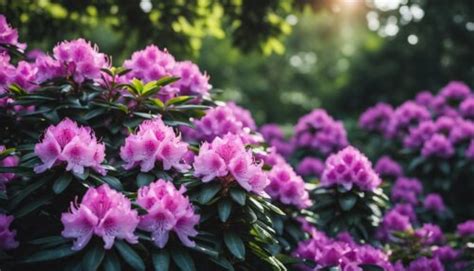 Infografika zobrazujúca ideálne podmienky pre pestovanie rododendronov - polotieň, kyslá pôda, pravidelná zálievka.