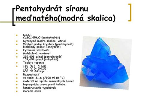 Chemická štruktúra tribázického síranu meďnatého