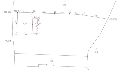 mapa alebo plán pozemku s vyznačeným umiestnením záhradného domčeka