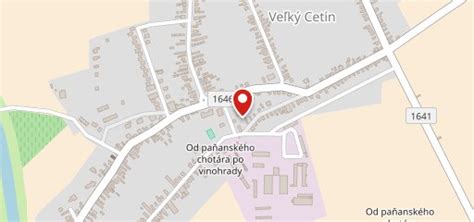 mapa regiónu Veľký Cetín s vyznačenými lokalitami služieb