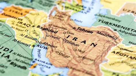 Mapa Iránu s vyznačením oblasti pestovania šafranu