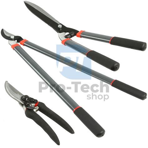 Schéma rôznych typov záhradných nožníc: bypass, nákovkové a prevodové mechanizmy