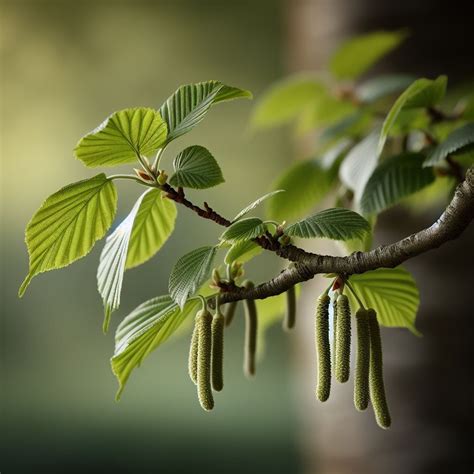 Detail listov hrabu obyčajného s výraznou žilnatinou