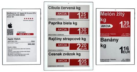 Koláž zobrazených produktov a ich cien.