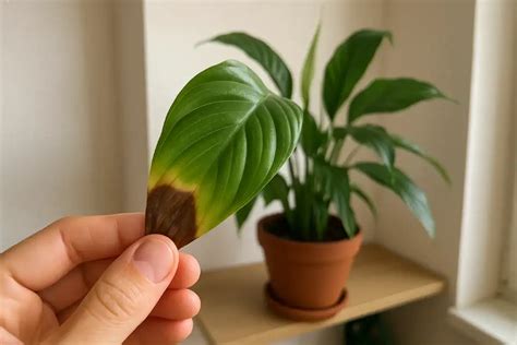 detaily listov s rôznymi typmi poškodenia (hnedé špičky, okraje, fľaky)