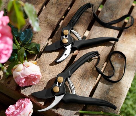 detail záhradníckych nožníc pri strihaní konára hortenzie