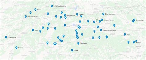 mapa lyžiarskych stredísk vo Vysokých Tatrách