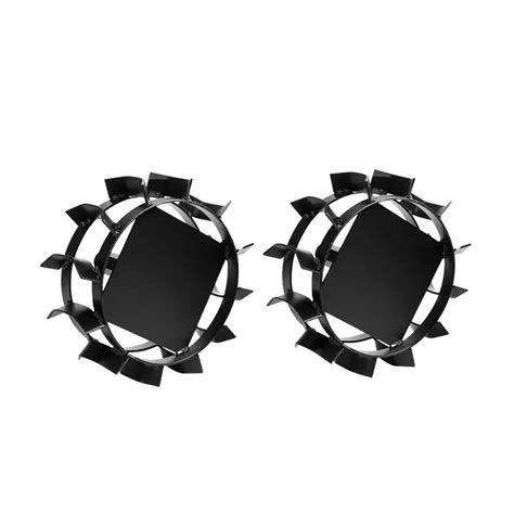 Ilustrácia rôznych typov príslušenstva pre záhradné kultivátory vrátane pluhov, radlíc a kolies