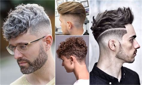 Koláž s príkladmi pánskych strihov pre krátke, stredne dlhé a dlhé kučeravé vlasy.