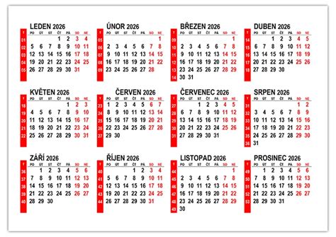 Kalendár s vyznačenými lunárnymi fázami a dňami