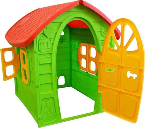 Farebný plastový detský záhradný domček s motívmi zvieratiek