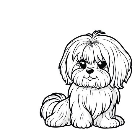 Ilustrácia maltezáka s dlhou bielou srsťou