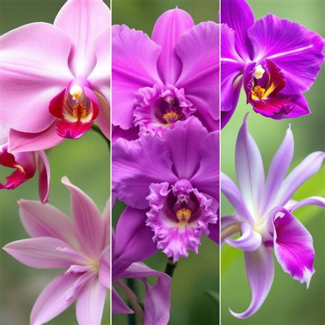 Ukážka rôznych druhov orchideí: Phalaenopsis, Cymbidium, Cattleya.