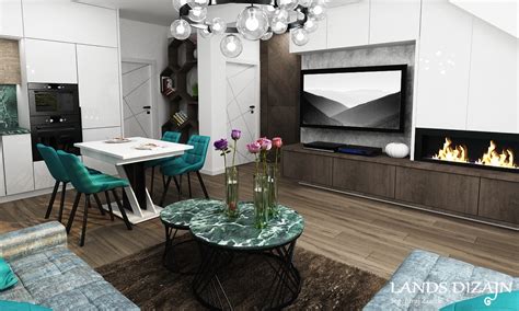 Ukážka moderného interiéru so zabudovaným biokrbom pod televízorom