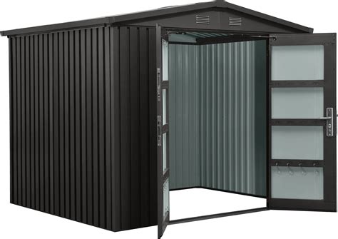 Čierny záhradný domček Konsta Premium so sedlovou strechou