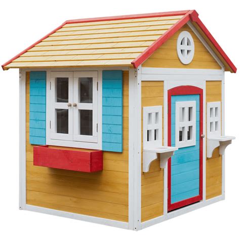 Drevený záhradný domček pre deti s hojdačkou