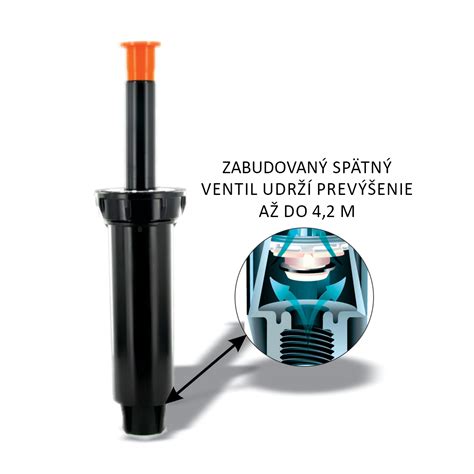 Schéma znázorňujúca uhol a dosah rotačnej trysky Rain Bird R-VAN