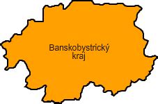 Mapa Banskobystrického kraja so zvýraznením oblastí výskytu medvedieho cesnaku