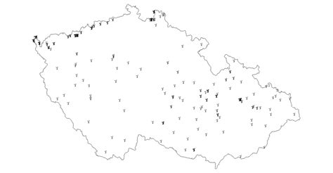 Historická mapa českých chmeliarskych oblastí a centier pestovania