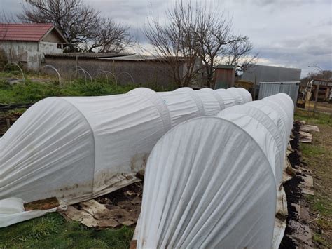 Schéma ochrany záhonu: tunel z agrotextílie na hliníkových obručiach