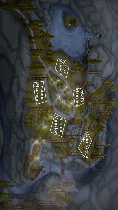 Schéma znázorňujúca lokalitu Forgotten Hollow a postup v zručnosti Vampire Lore pre sprístupnenie nákupu ovocia