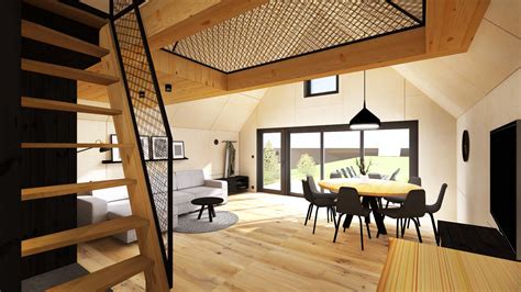 Interiér záhradného domčeka s inteligentnou elektroinštaláciou a modernou úpravou