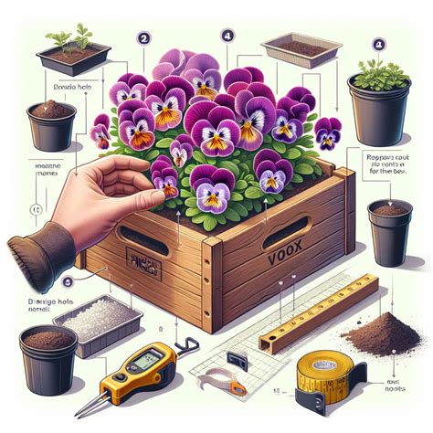 Schéma výsadby ťahavých muškátov v balkónovom truhlíku so znázornením drenážnej vrstvy