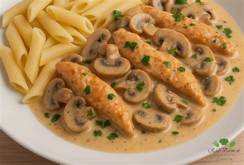 Fotografia hotového jedla: šampiňóny na smotane