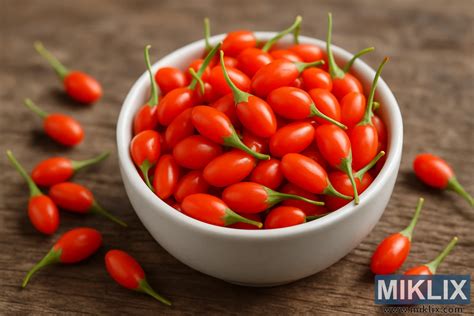 Obrázok: Čerstvé zrelé plody Goji na kríku