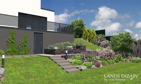 Fotografia moderného záhradného priestoru s vyvýšenými drevenými záhonmi