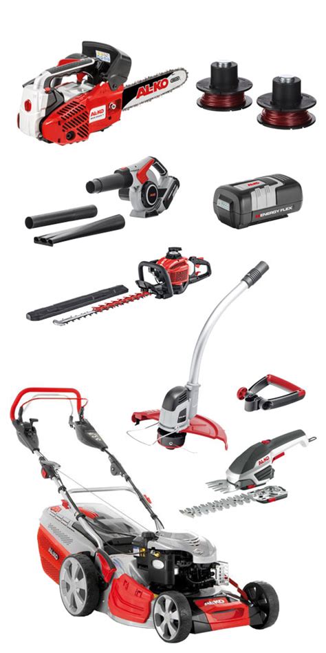 Ilustračná fotografia rôznych typov záhradnej techniky značky MTD