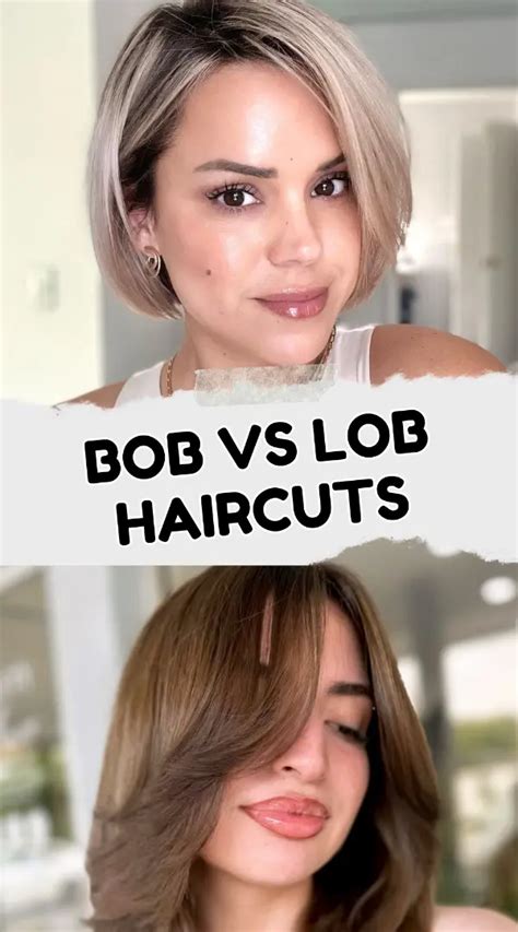 Schéma porovnávajúca dĺžky a siluety účesov Bob a Lob