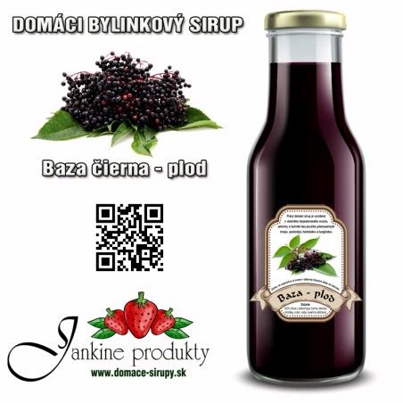 Domáci sirup z plodov bazy čiernej vo fľaši