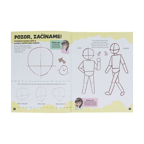 ilustrovaný návod krok za krokom na kreslenie postavy dievčaťa pomocou geometrických tvarov