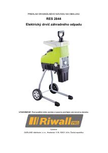 Záhradný drvič Riwall RES 2844 B s pripojeným zberným vakom