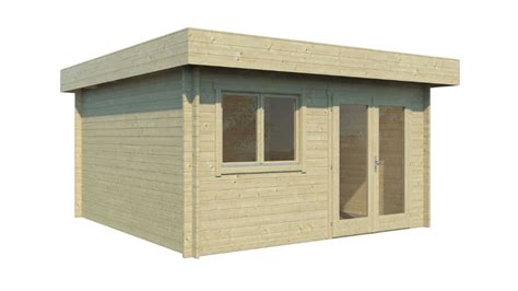 Záhradný domček LANITPLAST SAMUEL s otvorenými dverami a oknami, pohľad spredu