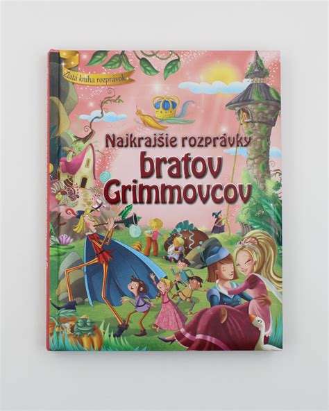Ilustrácia zobrazujúca obálku knihy s rozprávkovými motívmi bratov Grimmovcov