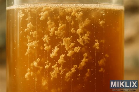 Detail fermentačného procesu v nádobe s chlebom
