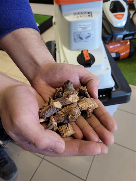 Porovnanie spracovaného materiálu z drviča a štiepkovača