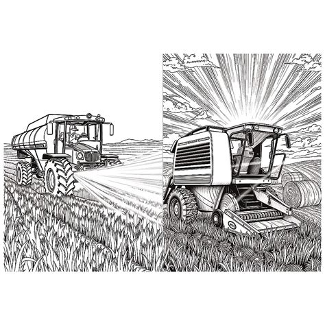 Ilustrácia rôznych poľnohospodárskych strojov značky 4FARMER
