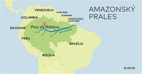 Mapa Amazonského pralesa s vyznačením oblastí pestovania guarany