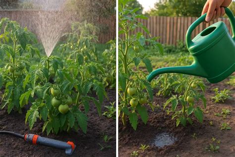 Ilustrácia znázorňujúca optimálne časy na polievanie záhrady - ráno a večer, s vyznačením nevhodného poludňajšieho času.