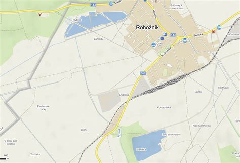 Mapa obce Rohožník s vyznačenými reštauráciami