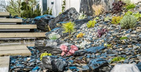 schéma ideálneho umiestnenia skalky na svahu