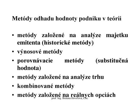 Infografika: Zjednodušený vzorec výnosovej metódy pre ocenenie podniku