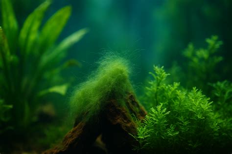 Detailná fotografia vulkanického lávového kameňa v akváriu