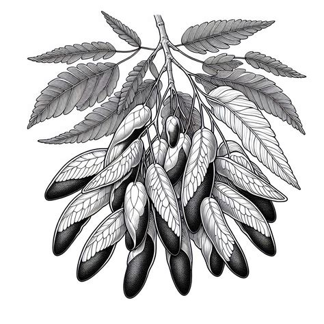 ilustrácia hlohyne s detailom plodov a tŕnistých vetiev