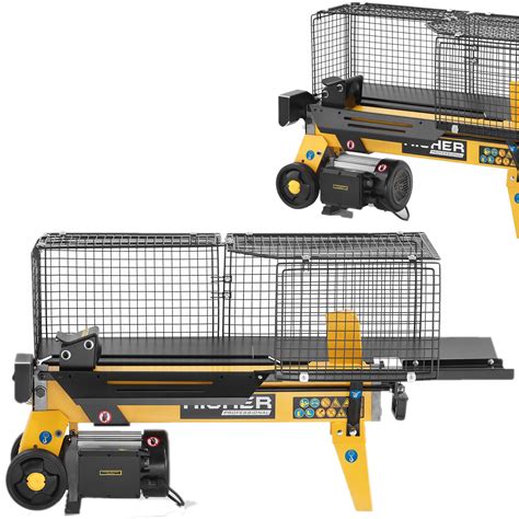 Hydraulická štiepačka dreva pri práci